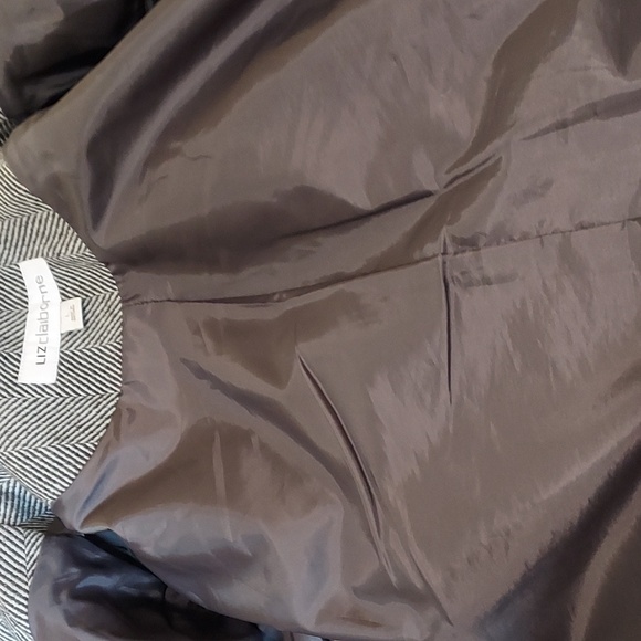 Vintage Liz Claiborne Herringbone Lined Wool Blend Winter Business Coat Large - Picture 12 of 13